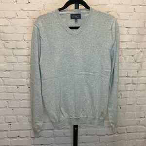 Wallin & Bros Mens Classic Cotton & Cashmere V-neck Sweater Size Medium